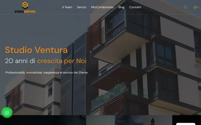 Homepage del sito di Studio Ventura, studio di amministrazione condominiale a Bologna